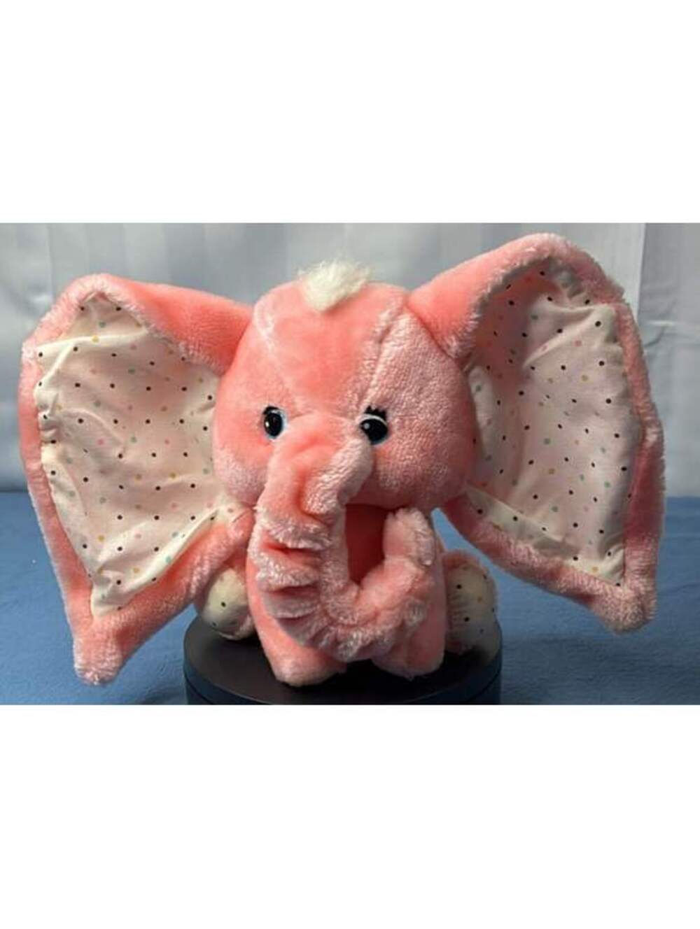 Pink Plush Elephant with Polka Dot Ears